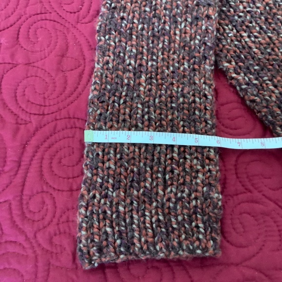 Set of Two Handmade Knit Scarfs  One brown and one multicolored scarfs - Picture 5 of 10